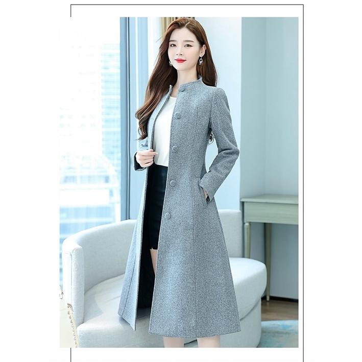 ÁO KHOÁC DẠ DÁNG DÀI CỔ TRÒN SANG TRỌNG