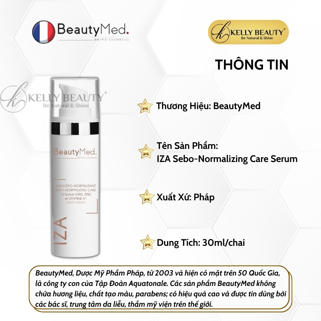 BeautyMed IZA Serum - Tinh Chất Giảm và Ngăn Ngừa Mụn | Kelly Beauty