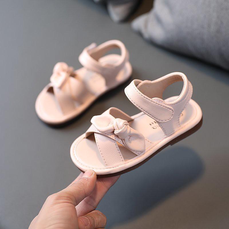 Sandal dành cho bé gái sandal cho bé đi mềm êm chân thiết kế đính nơ siêu xinh