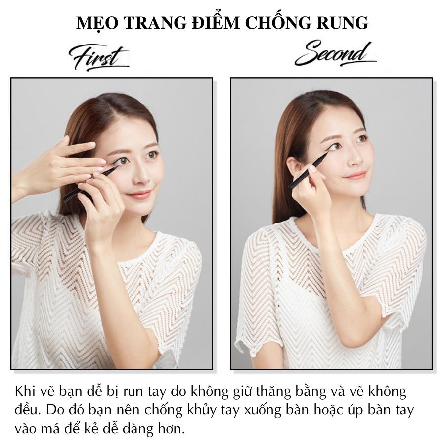 Bút kẻ mắt Boorui nhanh khô, chống thấm nước, mồ hôi lâu trôi, nét liền mảnh chống nhòe trang điểm chuyên nghiệp