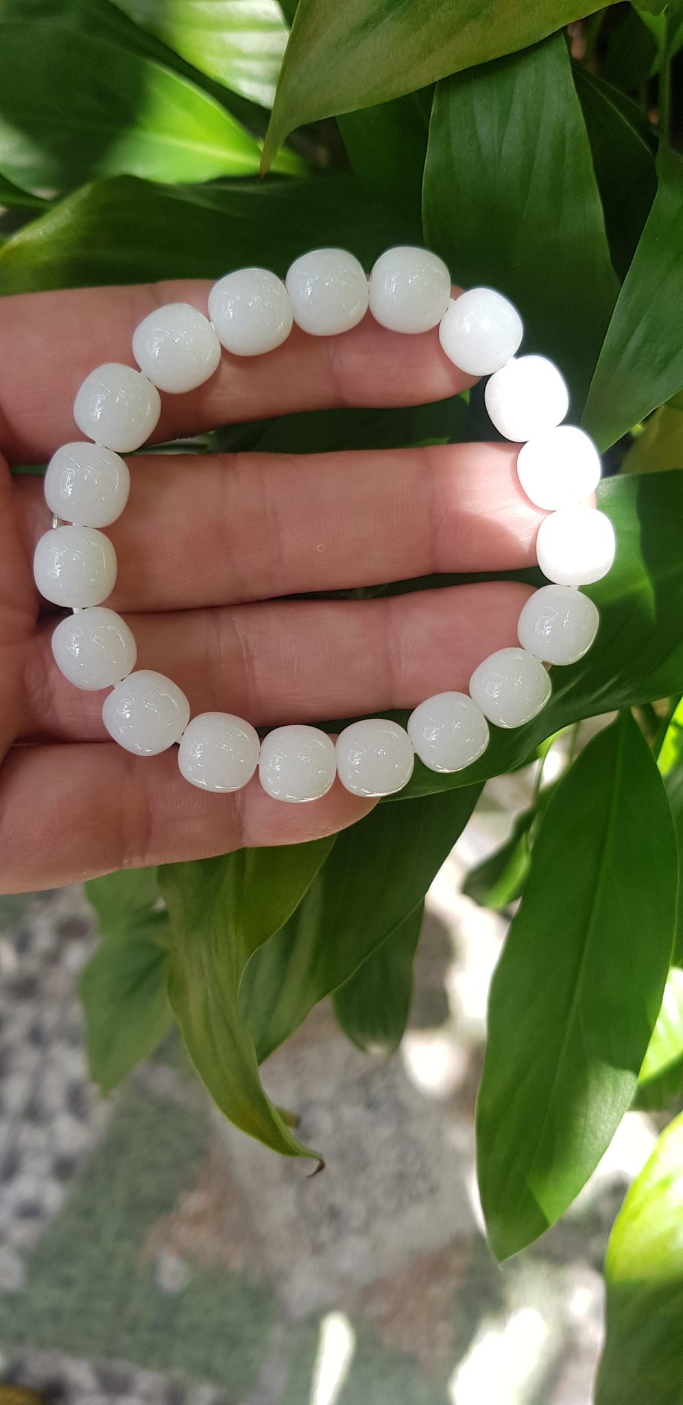 Vòng Tay Nữ Đá Ngọc Hoà Điền TRẮNG bầu Tự Nhiên Size 9li5 đẹp Màu Trắng sáng Nữ mệnh Kim Thủy Mang năng lượng tích cực may mắn tài lộc tốt công việc đeo đẹp xinh tay ạ