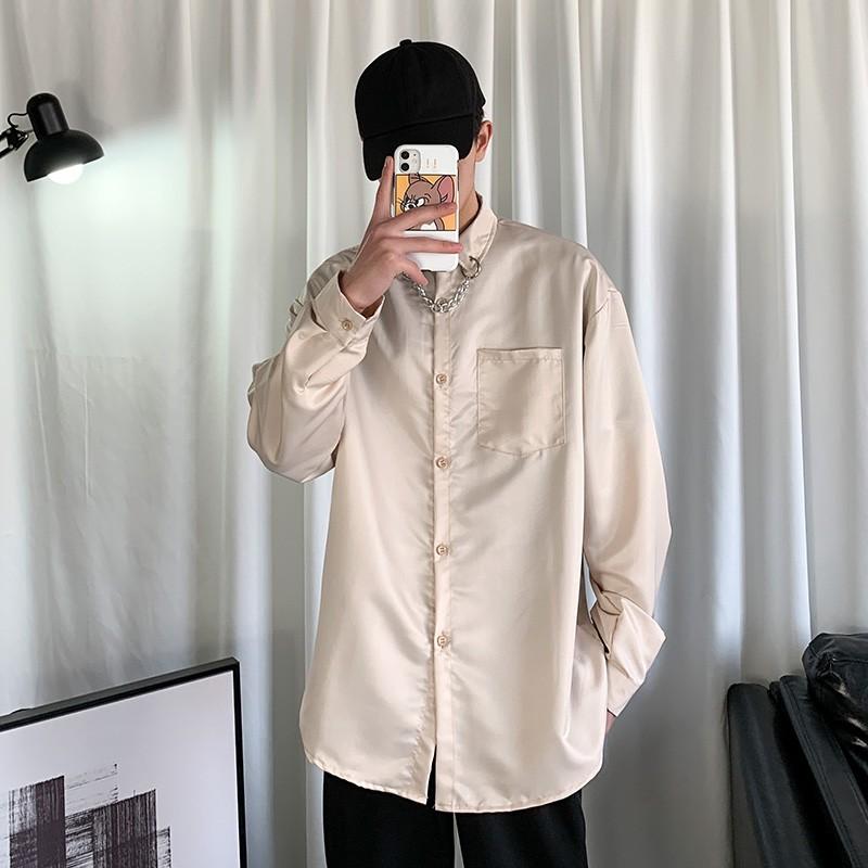 Áo Sơ Mi Nam Tay Dài Dáng Rộng Thời Trang Phong Cách