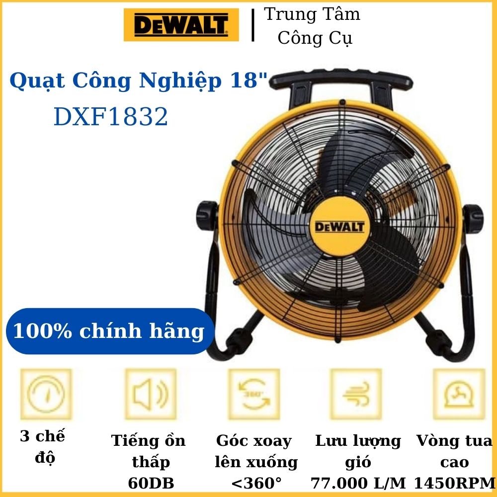 Quạt sàn công nghiệp 18inch DeWALT DXF1832 - Hàng chính hãng