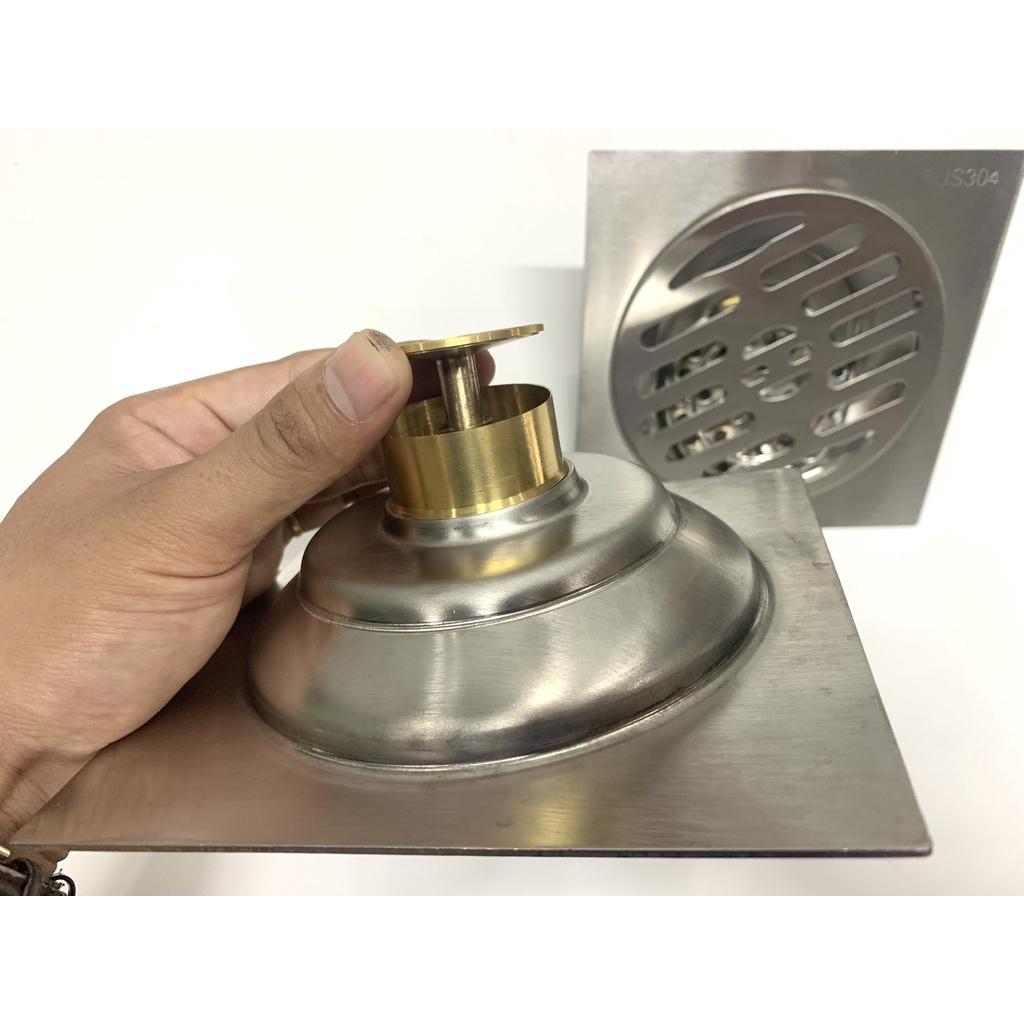 Ga Thoát Sàn Lược Rác Đúc Chống Hôi Đáy Đồng Inox Sus 304 Mờ