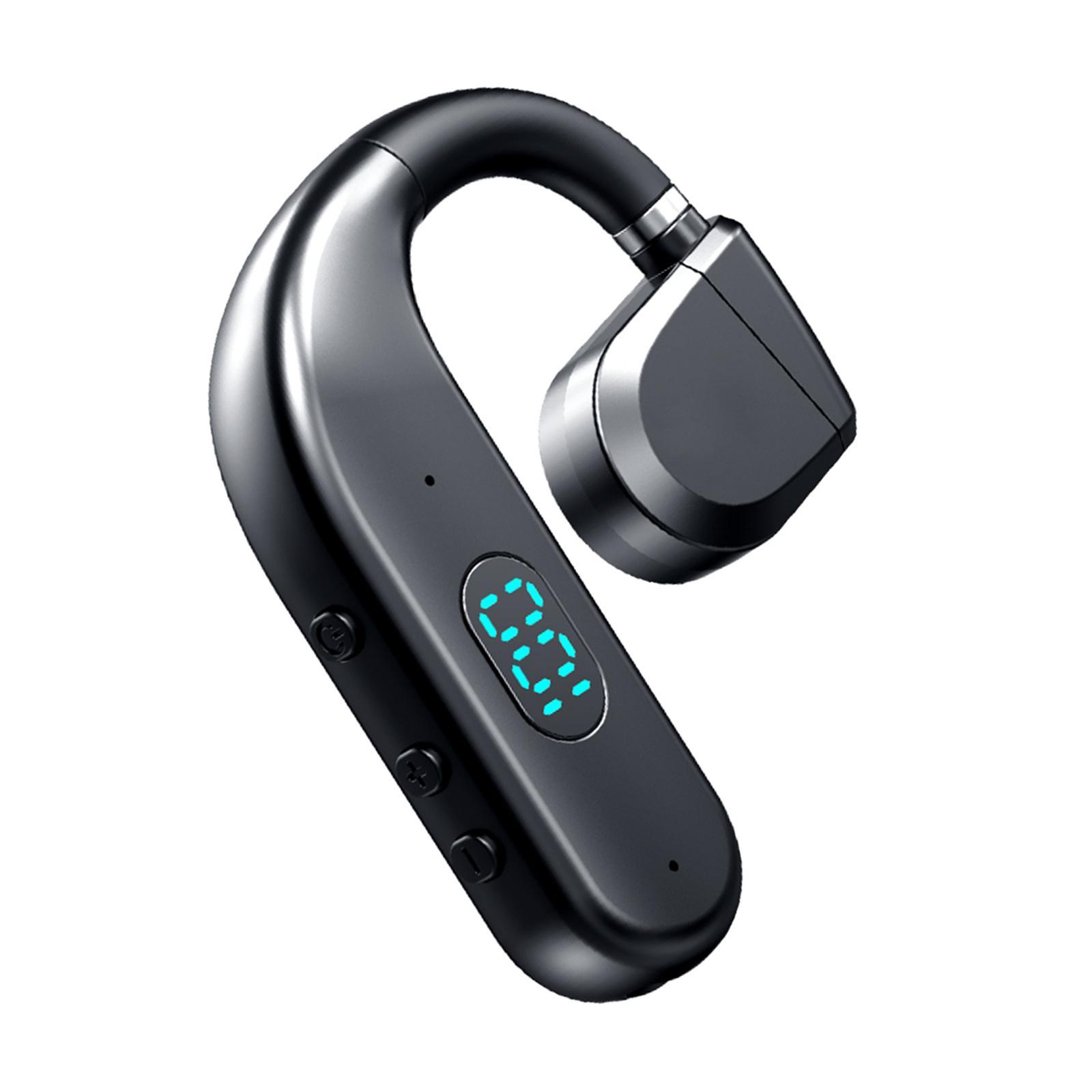 Single Ear Headphones Earbuds Earhook Noise Cancelling V5.3 Rotating Long Standby Time Ear Hook Headset Clip Cordless Headset for Gyms Office