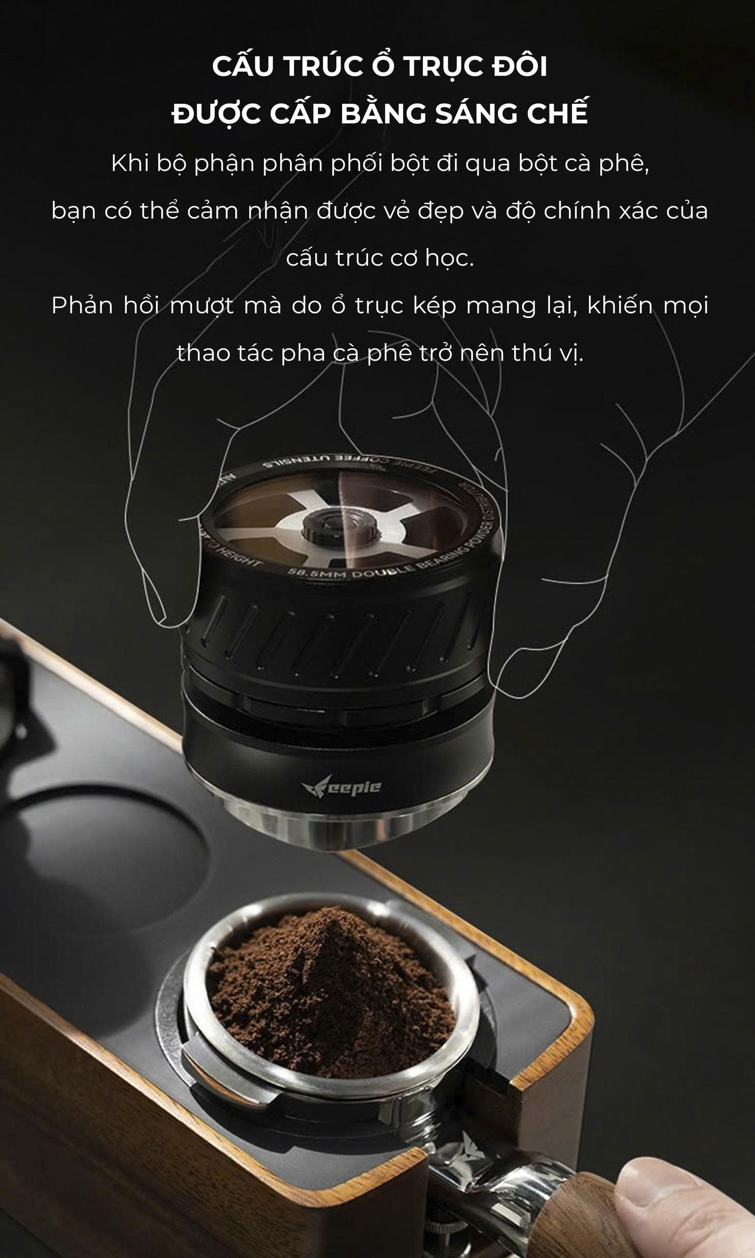 Combo dụng cụ pha espresso Diagonal line Series Feepie