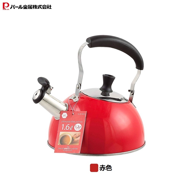 Ấm đun nước dùng cho bếp từ Pearl Life 1.6L có còi báo khi nước sôi - Hàng nội địa Nhật Bản