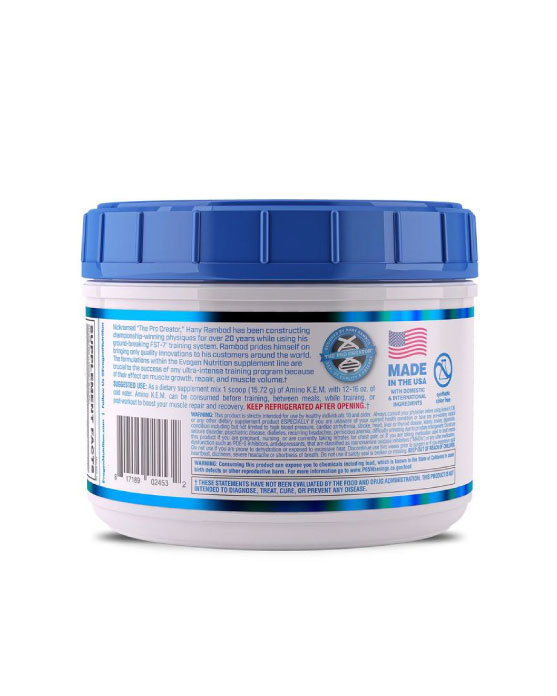 Evogen AMINO K.E.M Intra-Workout, EAA + BCAA, Phục Hồi & Xây Dựng Cơ Bắp, Sức Mạnh, Sức Bền, Bổ Sung 8.5G Amino Axit Thiết Yếu + 50G S7 + 2G Chất Điện Giải, Hộp 30 Lần Dùng