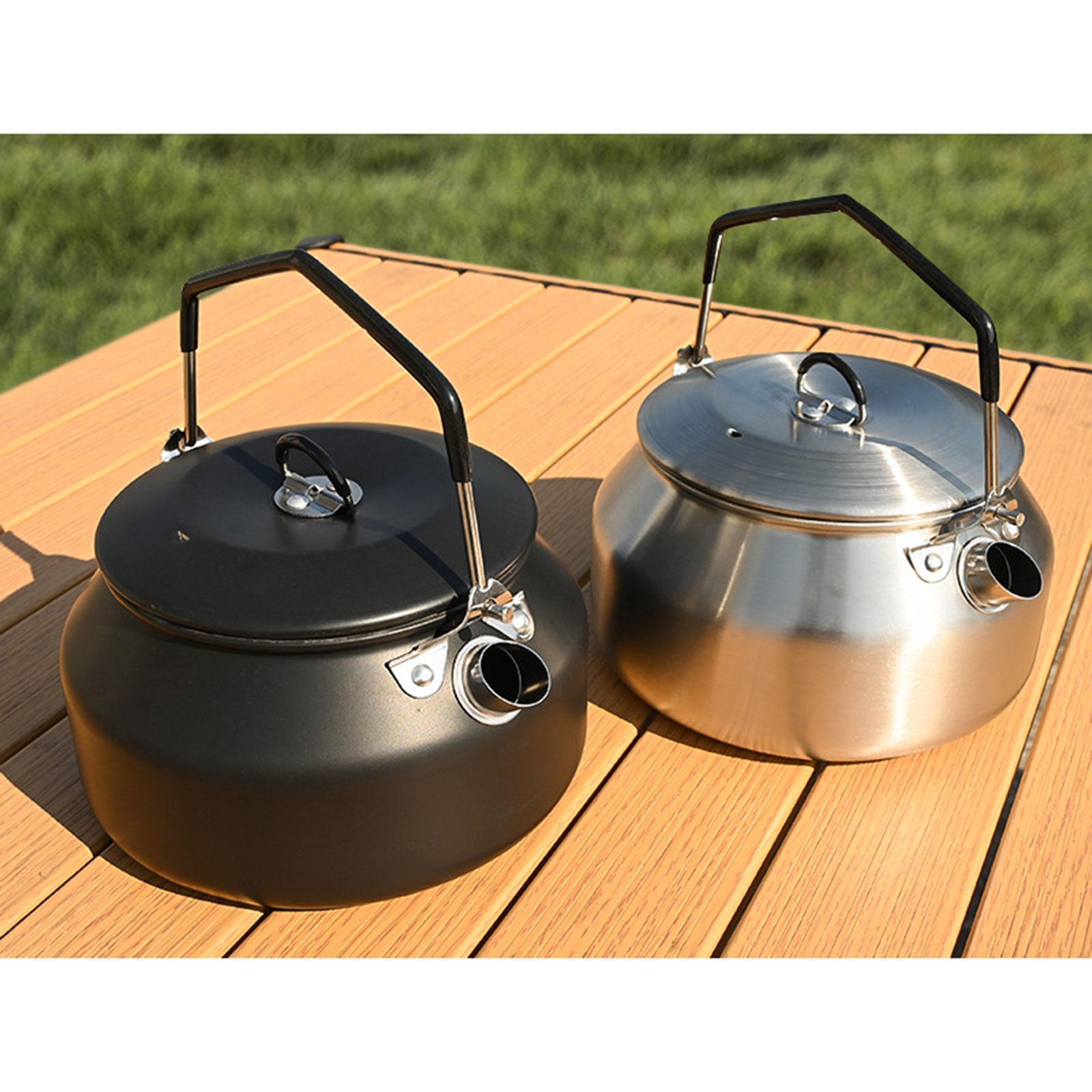1.1L Outdoor Camping Kettle, Stainless Steel Tea Kettle, Compact Lightweight Coffee Pot