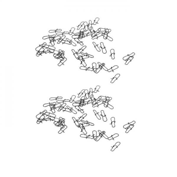 100Pcs Fishing Connector Snap Links For Swivels Clips Sea Rig Fishing Tackle