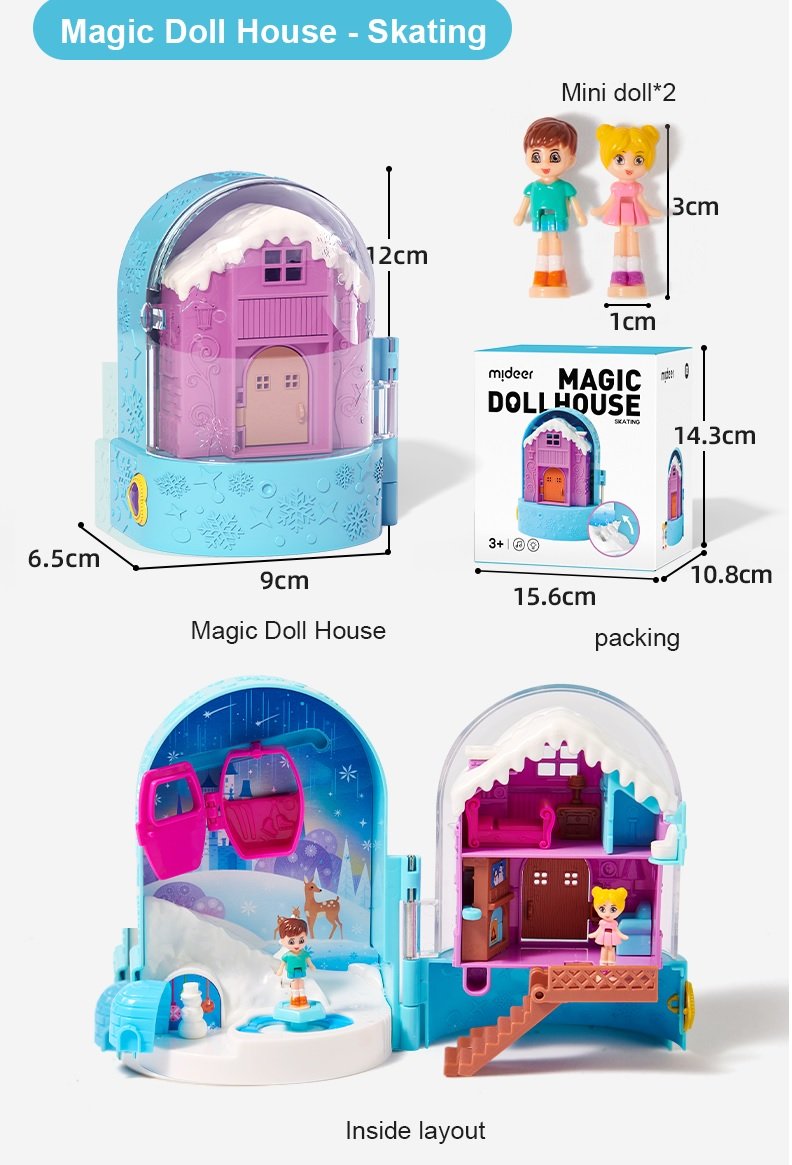 Đồ Chơi Ngôi Nhà Búp Bê Mini Có Đèn và Âm Thanh - Mideer Magic Doll House