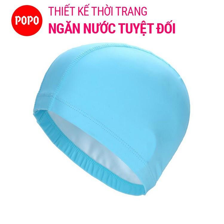 Mũ bơi vải chất liệu Spandex CA36 POPO cho người lớn, nam nữ cho bé trẻ em trên 4 tuổi