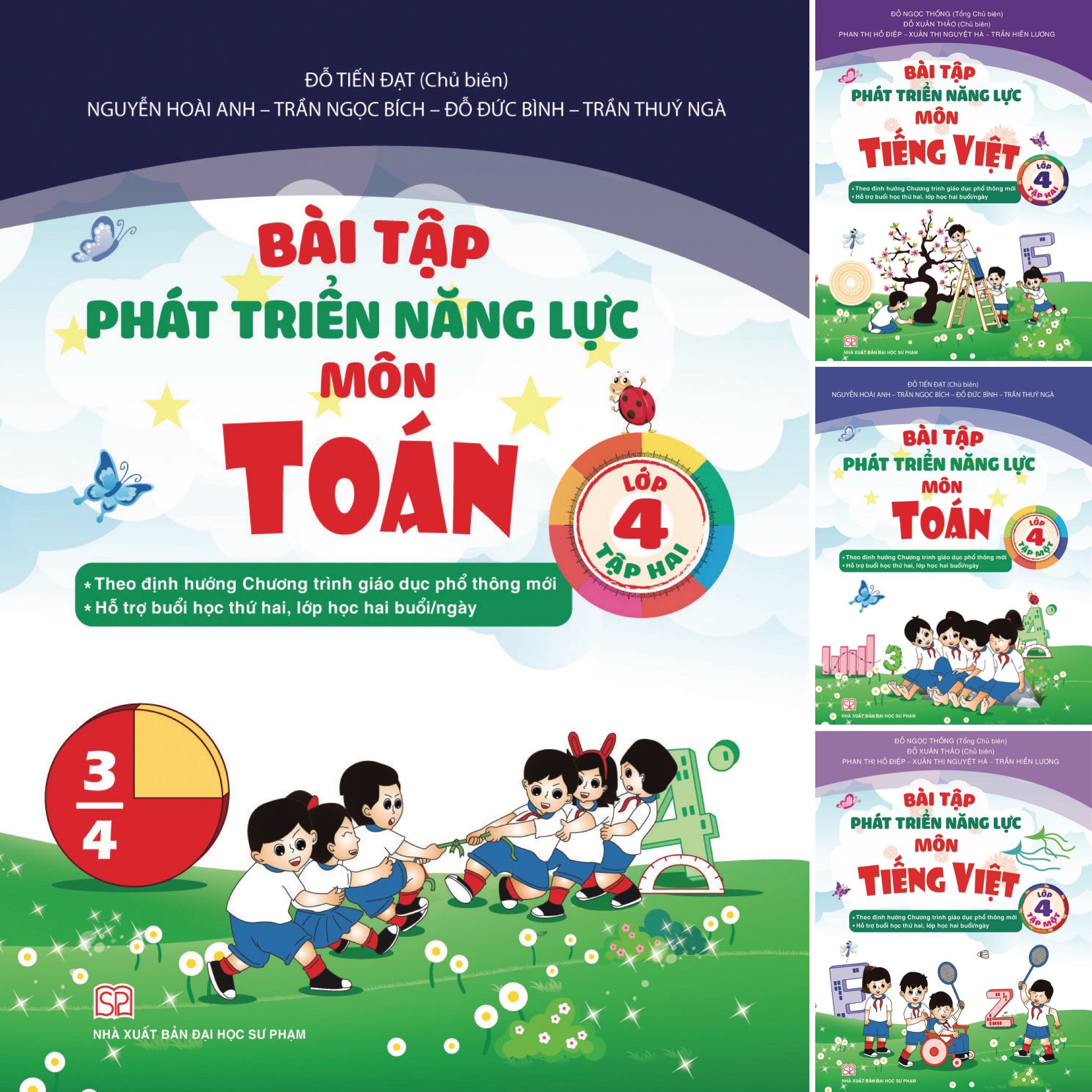 Combo 4 Cuốn Bài Tập Phát Triển Năng Lực Môn Toán và Tiếng Việt Lớp 4 Tập 1 + Tập 2