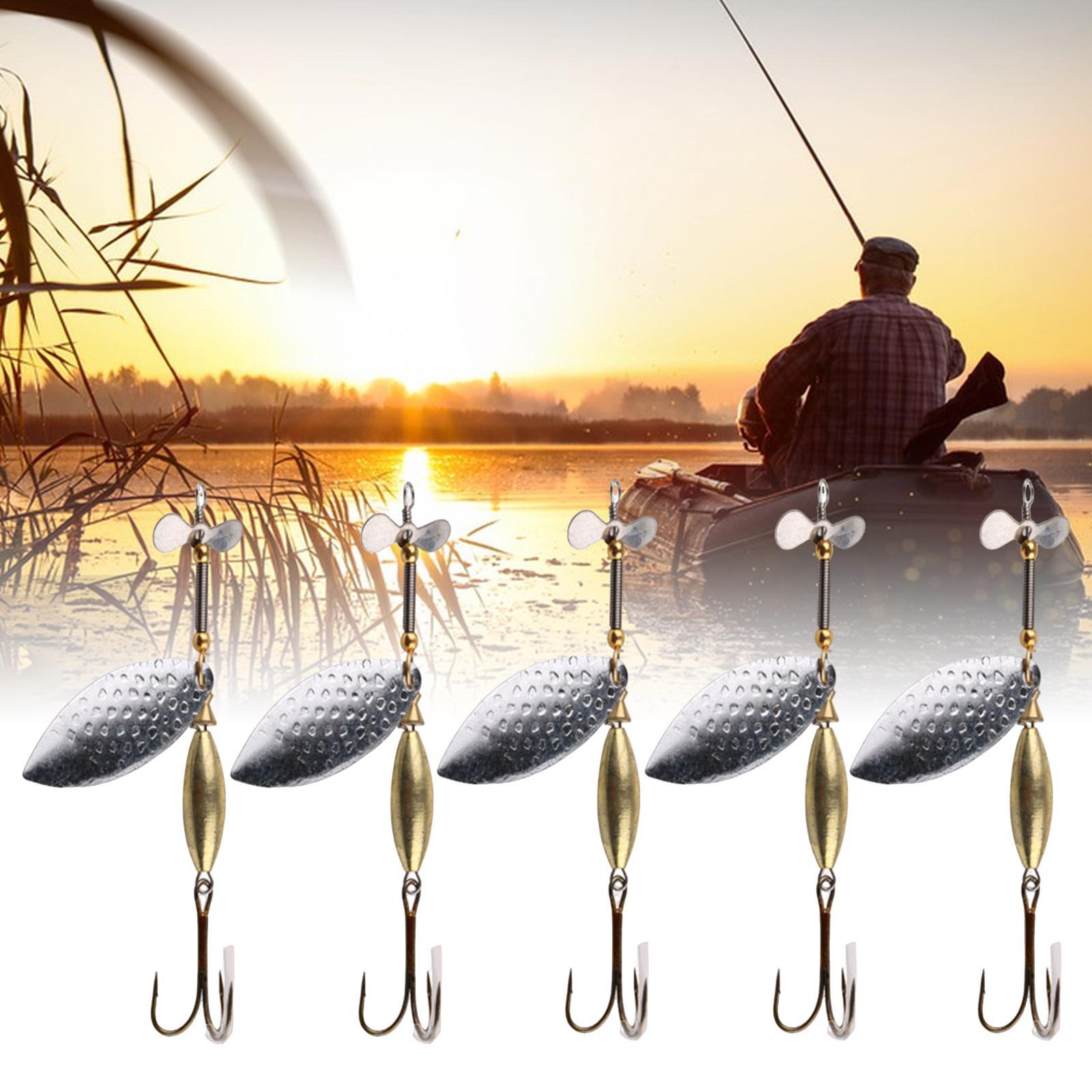 5Pcs Fishing Lures Rotary Baits, Fish Hooks Fishing Terminal Supplies, Catfish Hooks with Jig Hooks Fishing Hooks for Freshwater, Bass, Pond