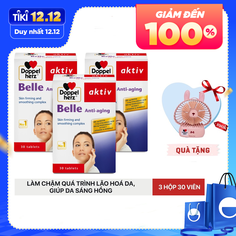 Liệu trình 03 tháng làm chậm quá trình lão hoá da Doppelherz Aktiv Belle Anti-Aging