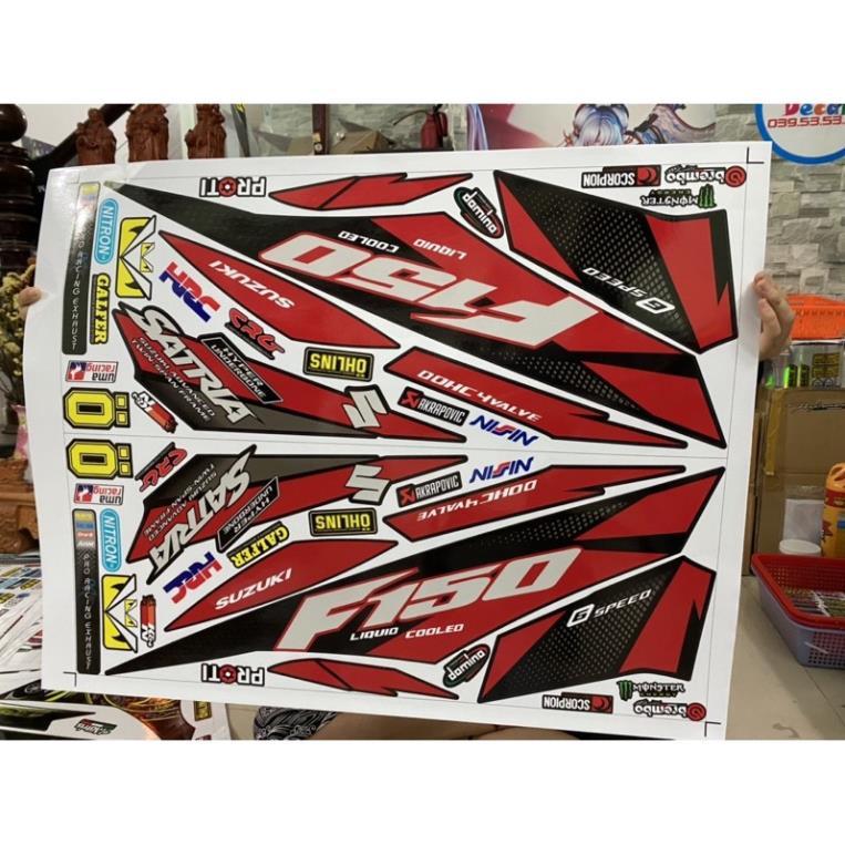 Tem rời Satria Fi đỏ đen bảo hành màu sắc vĩnh viễn