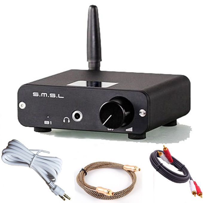 Ampli S.M.S.L Kiểm bộ giải mã DAC B1 Giải mã âm thanh Bluetooth chất lượng cao đầu ra 3.5 headphone - AV - Optical Âm thanh quang + tặng Bộ Phụ kiện dây lấy nhạc - AV 2 đầu - Dây Quang Vàng - Hàng Nhập Khẩu