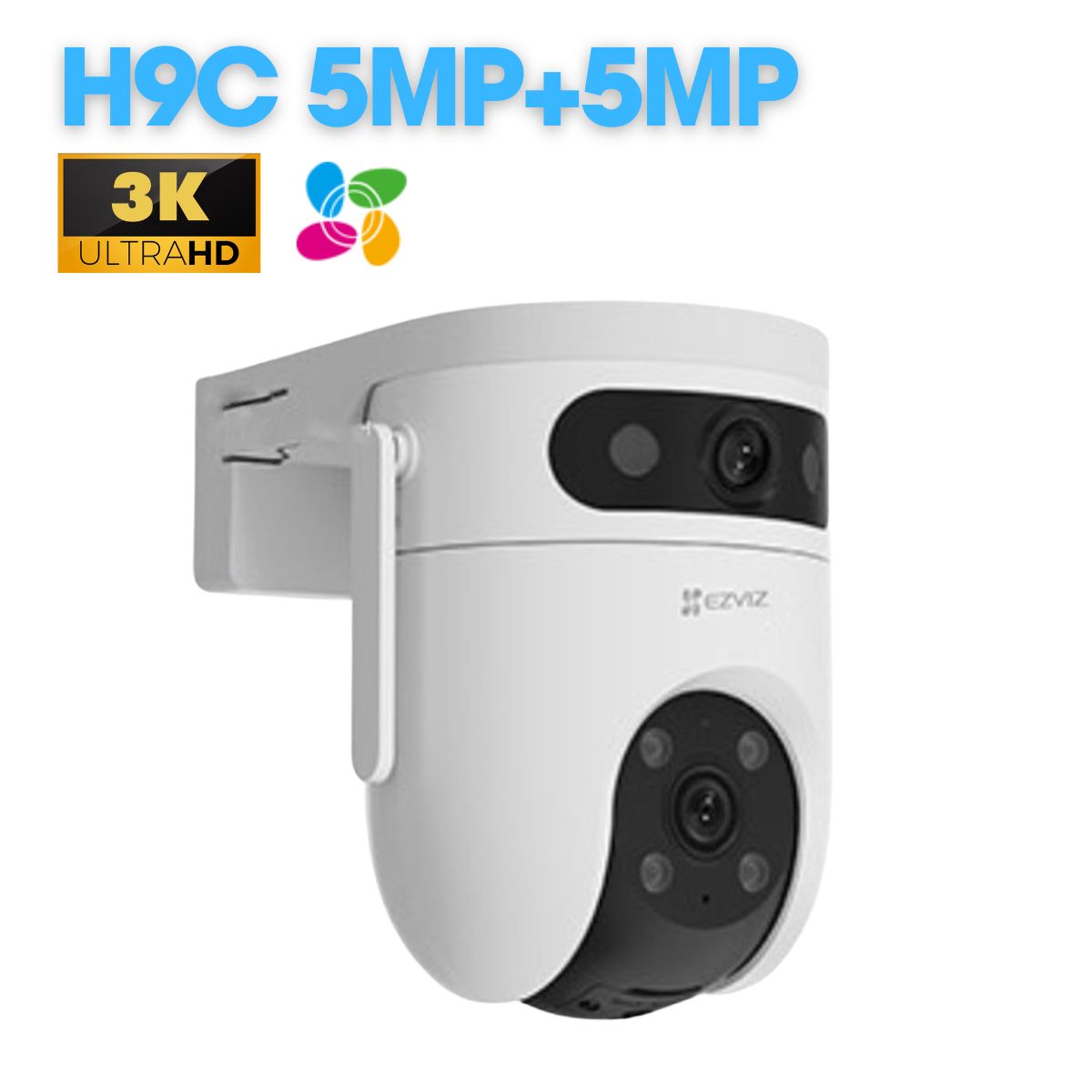 Camera Wifi Ezviz 2 Mắt Ngoài Trời H9C 3K 6MP/10MP, quay 360 độ, đàm thoại 2 chiều - Hàng chính hãng