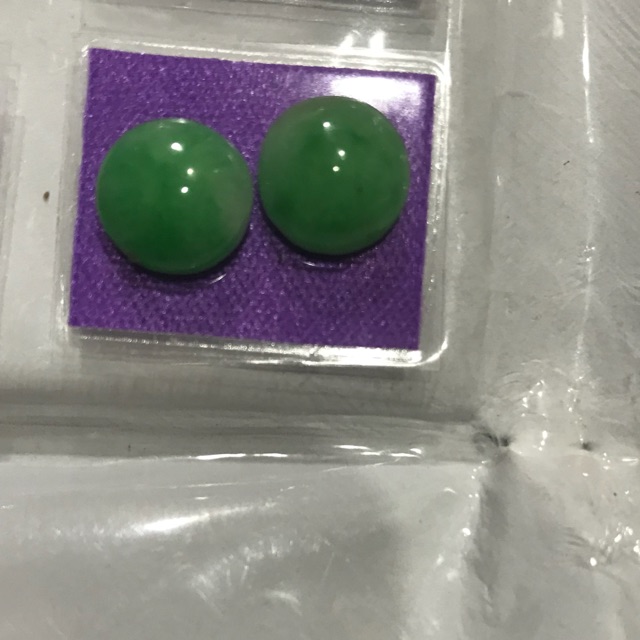 Cặp Bông Tai Tròn Cẩm Thạch Tự Nhiên Xanh Ngọc size 10,8mm nữ về lên trang sức đeo đẹp hợp mệnh Mộc Hỏa Thủy ạ