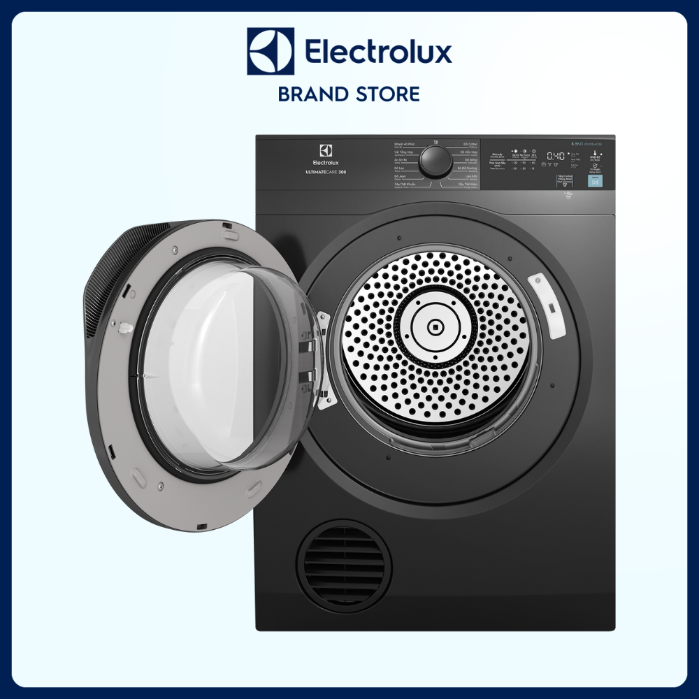 Máy sấy thông hơi Electrolux 8.5kg UltimateCare 300 - EDV854N3SB - Lồng giặt chuyển động luân phiên, giảm nhăn, giảm phai màu, tính năng khóa trẻ em [Hàng chính hãng]