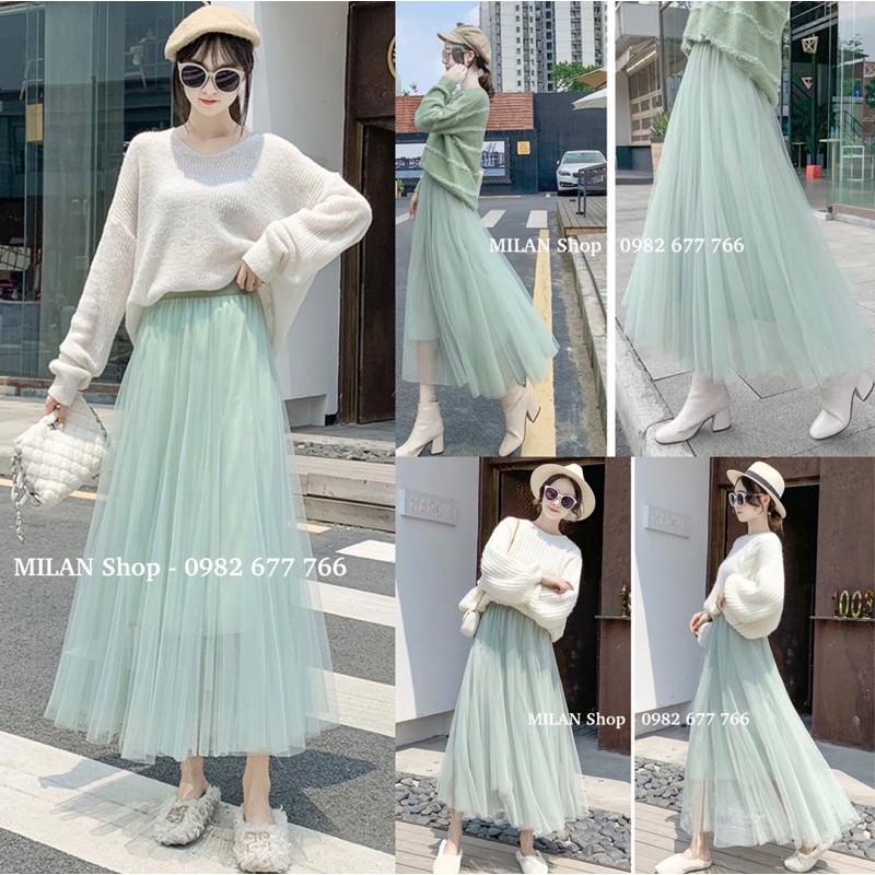 Chân váy công chúa dáng xoè dài 10 mảnh new