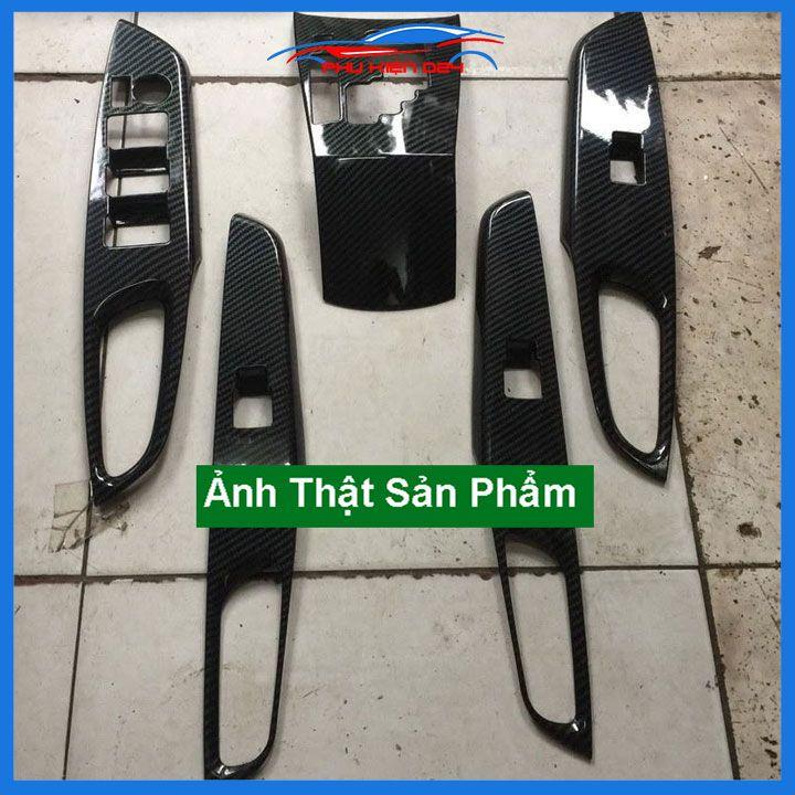 Ốp nội thất Vios 2019-2020-2021-2022 vân Cacbon bảo vệ chống trầy xước và làm đẹp xe