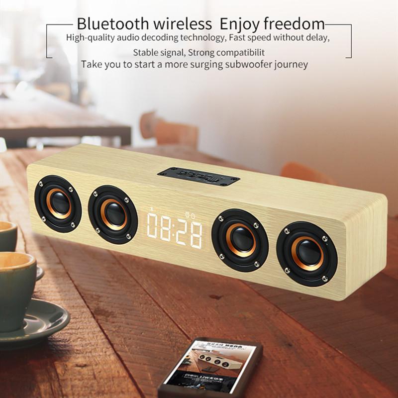 Loa Bluetooth bằng gỗ 20W 4 loa Sound Bar TV Echo Wall Hệ thống âm thanh rạp hát tại nhà Hộp âm thanh chất lượng âm thanh HIFI cho PC/TV Màu sắc: Q1 ĐEN