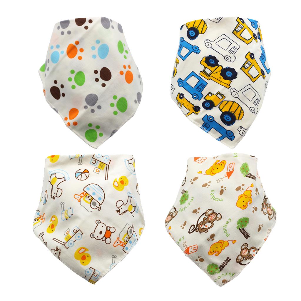 Baby Bandana Bib Set, 4-Pack Super Absorbent, Drool Bibs for Boys & Girls