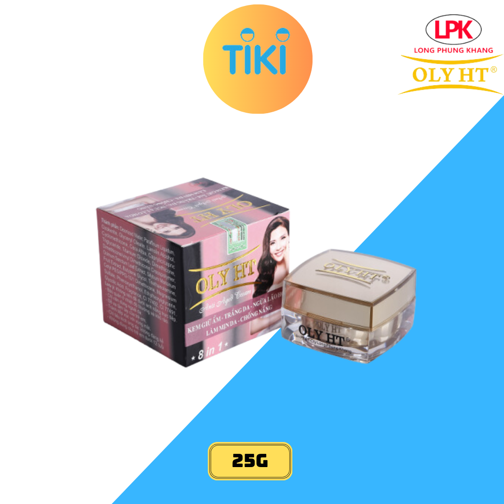Kem Dưỡng Trắng Da - Giữ Ẩm - Ngừa Lão Hóa - Làm Mịn Da & Chống Nắng 8 IN 1 OLY HT Chính Hãng 25g LPK
