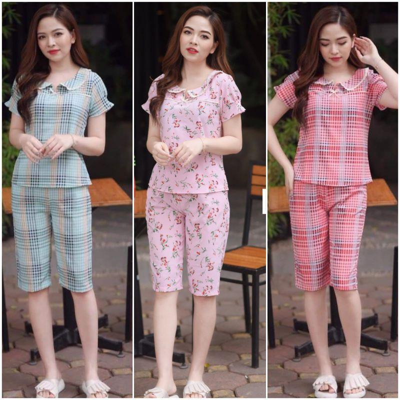 QUẦN ÁO MẶC NHÀ cổ pizama cách điệu 3 màu
