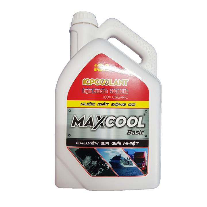 Combo 2 can nước làm mát động cơ ô tô màu đỏ Maxcool Can 4 Lít + 1 lít