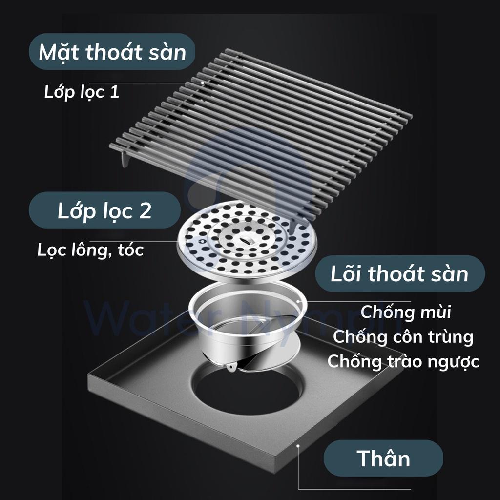 Ga thoát sàn, thoát nước máy giặt inox 304, chống bốc mùi, chống côn trùng Waternymph