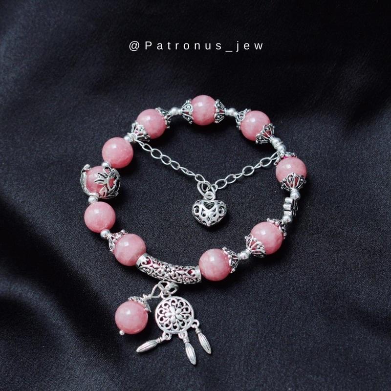 Vòng Tay Đào Hoa Phối Charm Bạc 925 VTDHCB92522A Patronus