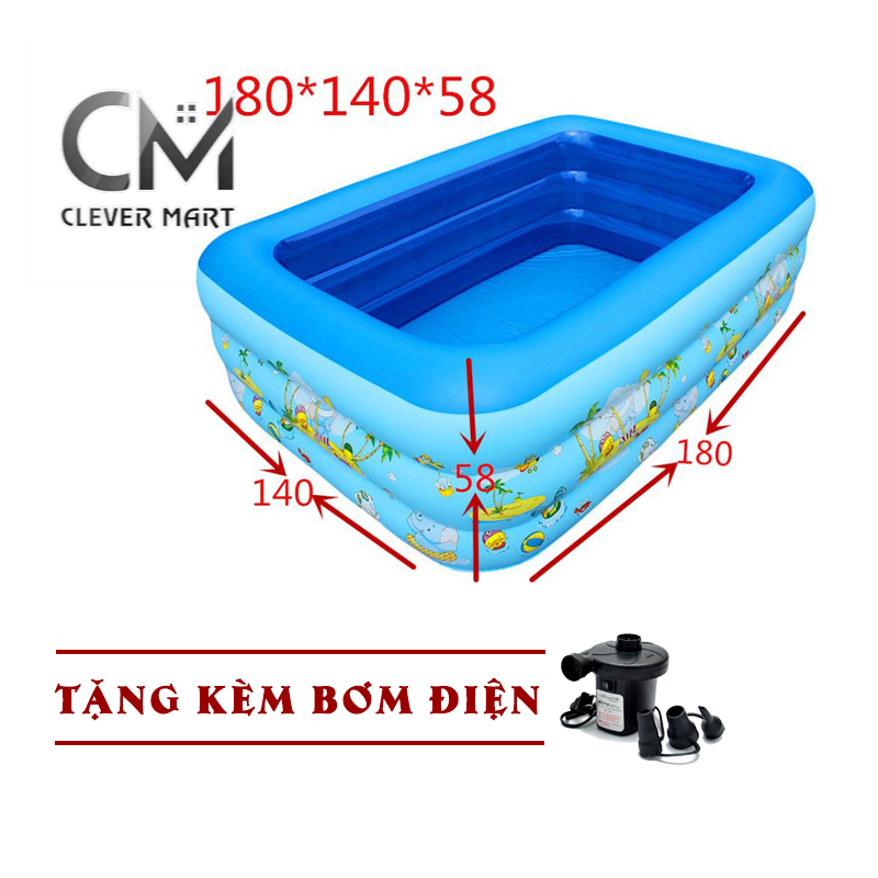 BỂ BƠI  1M8 TẶNG KÈM Bơm Điện (CHỌN PHÂN LOẠI)