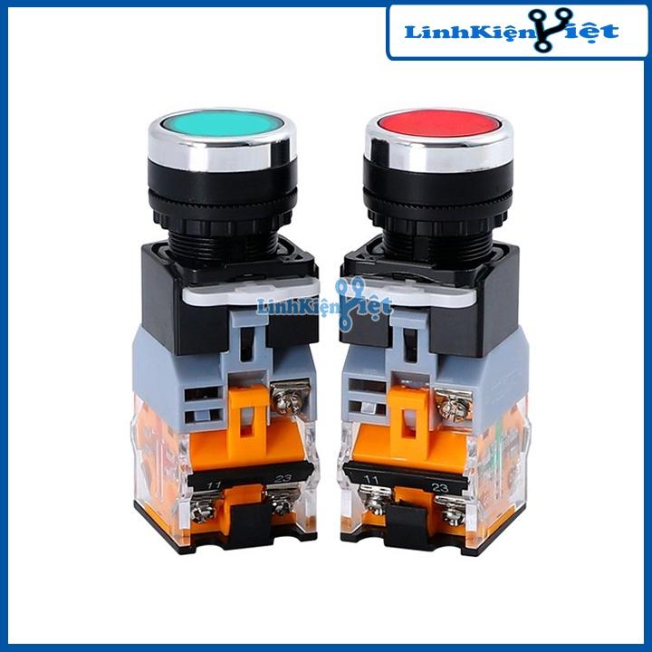 Nút nhấn đề - Nút Nhấn Đề Giữ Có Đèn LA38 380V-10A 2 Thường Đóng