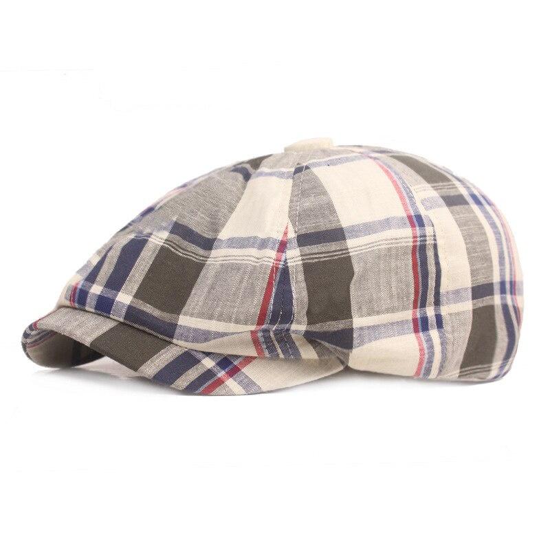British Style Newsboy Cap Fashion Plaid Beret Hats Vintage Brand New Octagonal Flat Cap Men Women Sports Casual Beret Hats