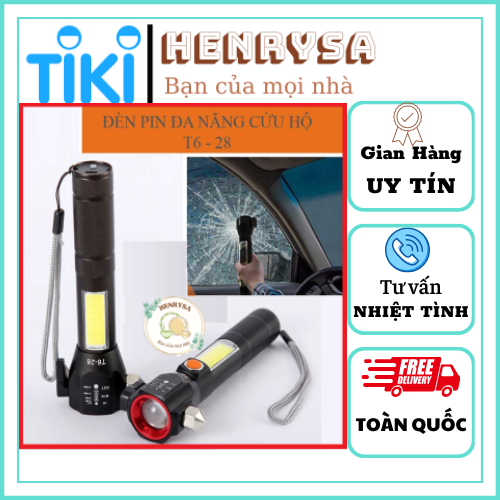 Đèn Pin Siêu Sáng Cứu Hộ T6-28 đa chức năng - HENRYSA