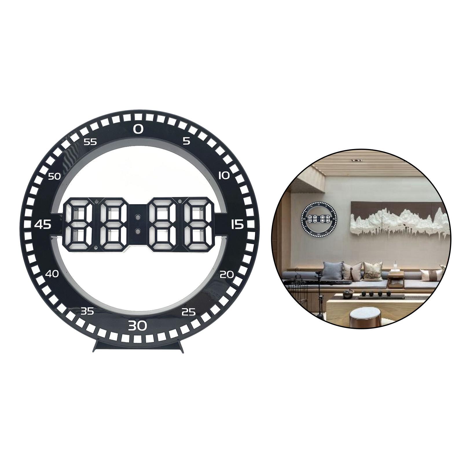 Loviver LED Digital Wall Clock Round Electronic Clock Home Office