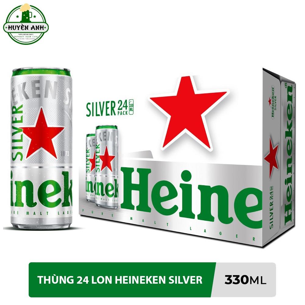 Bia Heineken Silver Lon Cao 330ml - 24 Lon