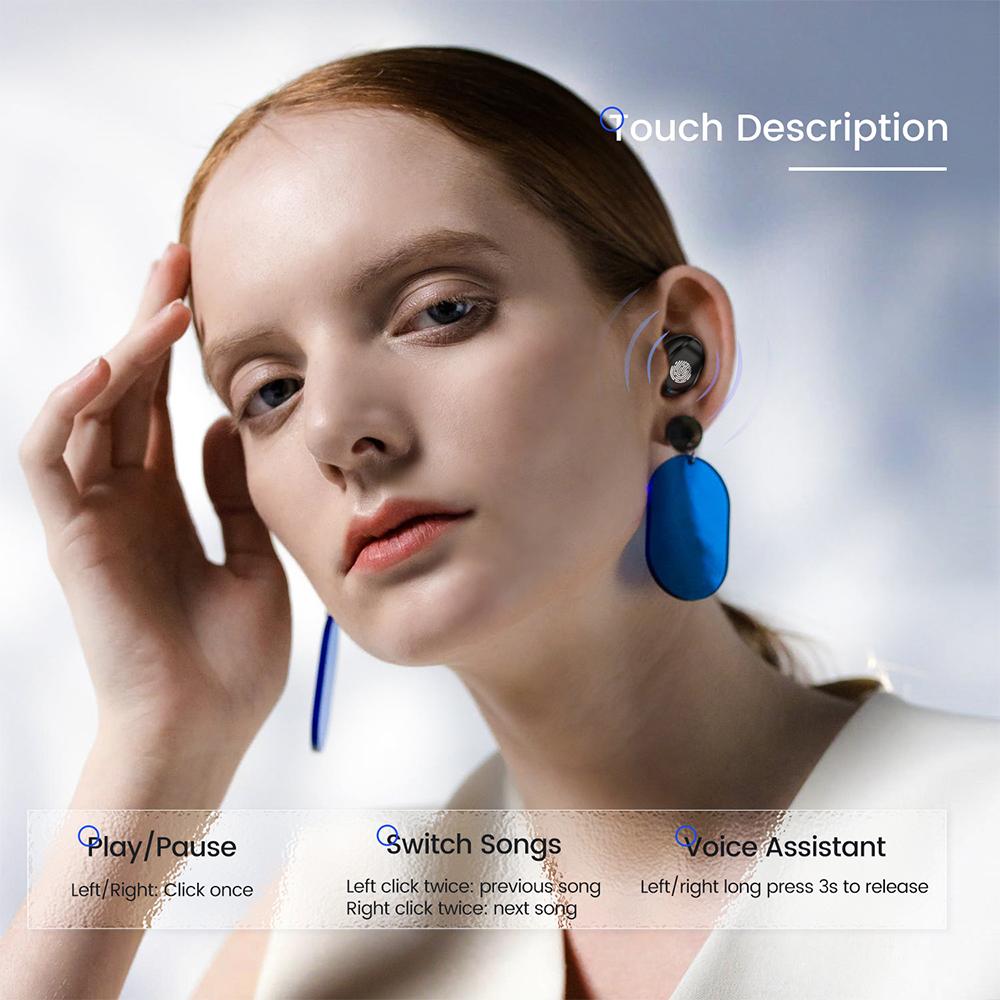 Tai nghe Bluetooth VOYEE V9 Tai nghe không dây TWS Tai nghe chống nước Tai nghe điều khiển cảm ứng Bluetooth có hộp sạc Màu sắc: 1 chiếc