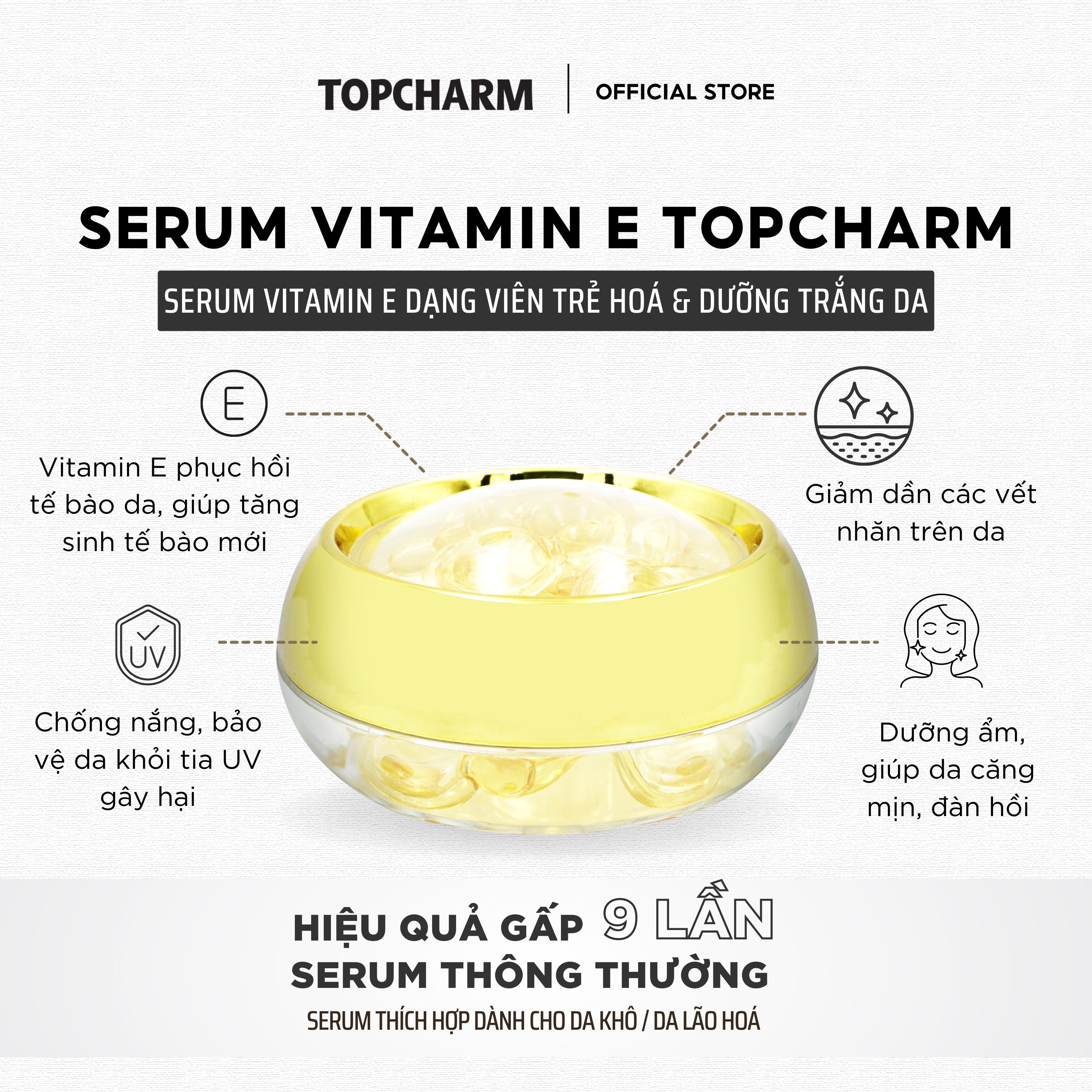 Combo kem dưỡng và serum tái tạo, săn chắc trẻ hóa, dưỡng da trắng hồng Topcharm (hàng cao cấp)