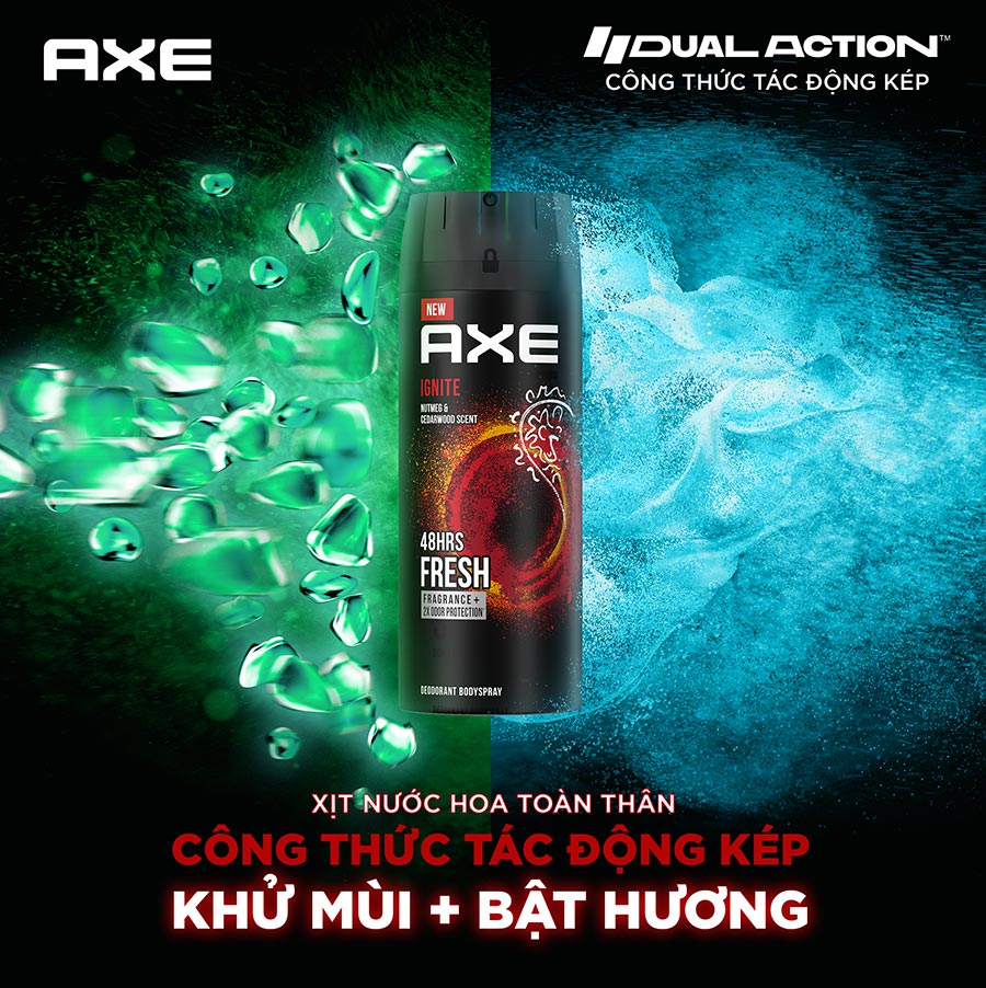 Xịt nước hoa toàn thân dành cho nam AXE Ignite (135ml)