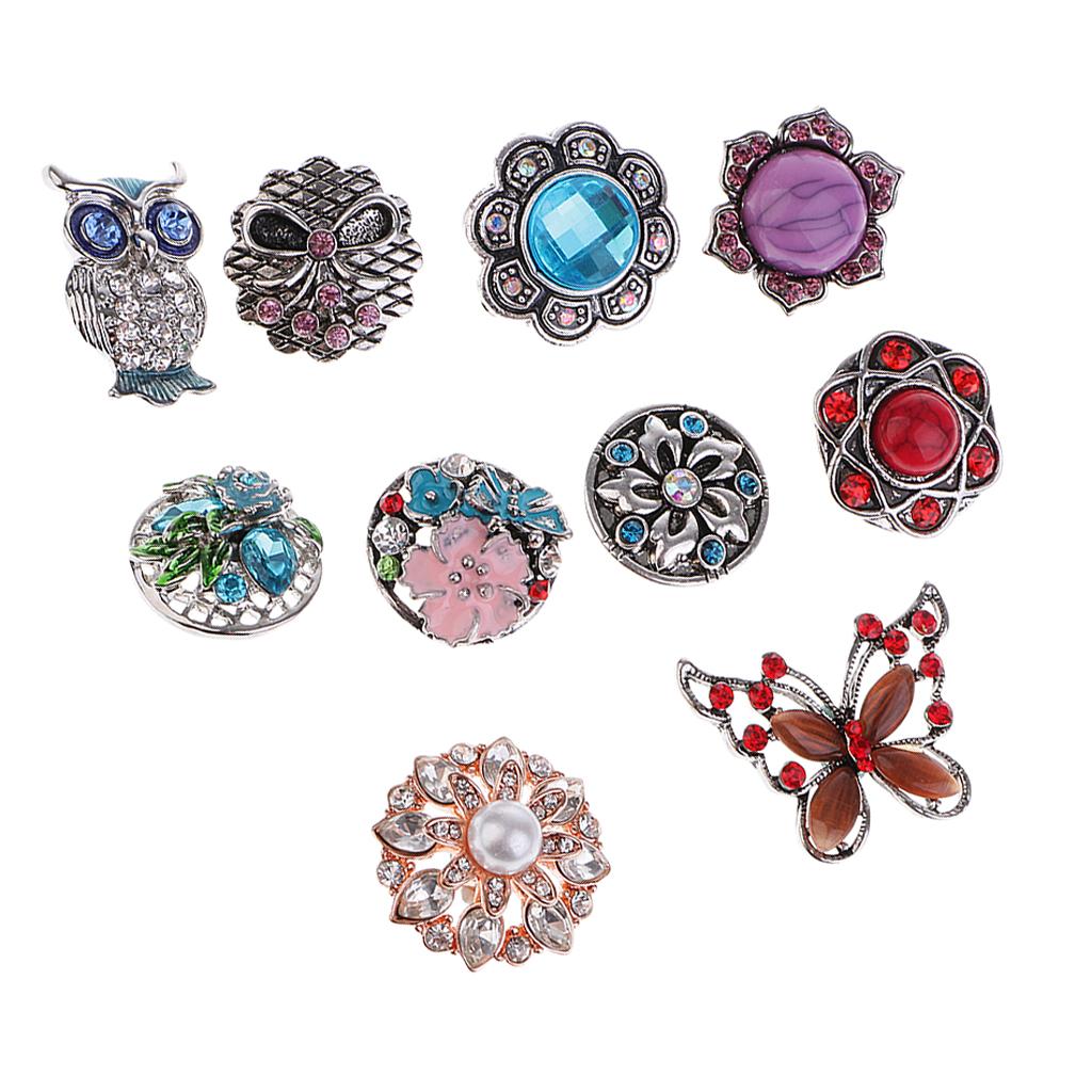10x mix styles snap buttons 18mm jewelry making Interchangeable snap charms