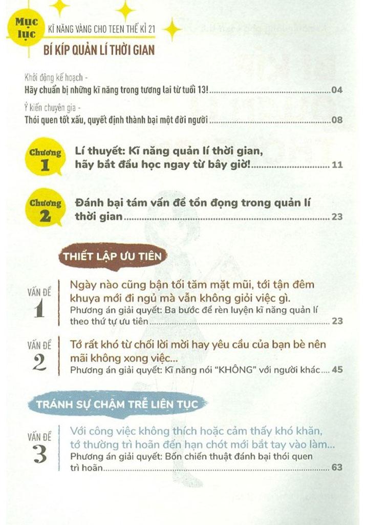 Kĩ Năng Vàng Cho Teen Thế Kỉ 21 - Bí Kíp Quản Lí Thời Gian (Tái Bản 2024)