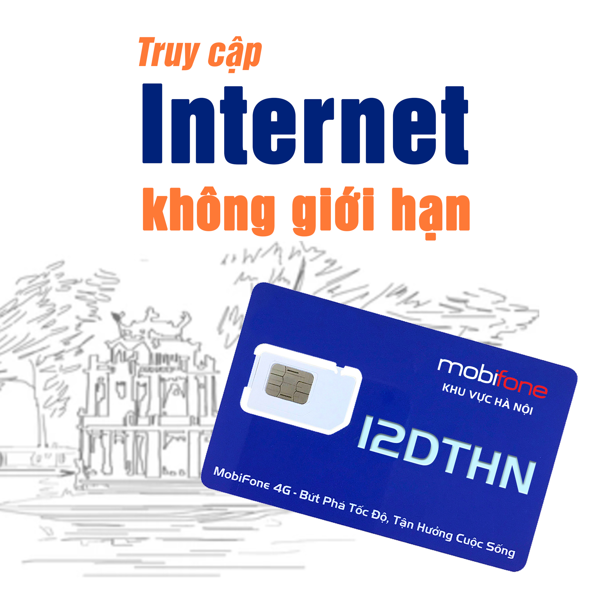 SIÊU SIM DATA 12DTHN ( Sim Data 12 tháng  - Sim 4G MobiFone  - Chỉ sử dụng ở HÀ NỘI) - MOBIFONE HÀ NỘI