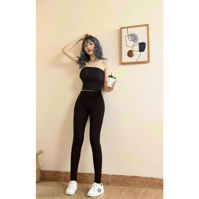 6.212 Quần legging ngố và dài chất co dãn đen