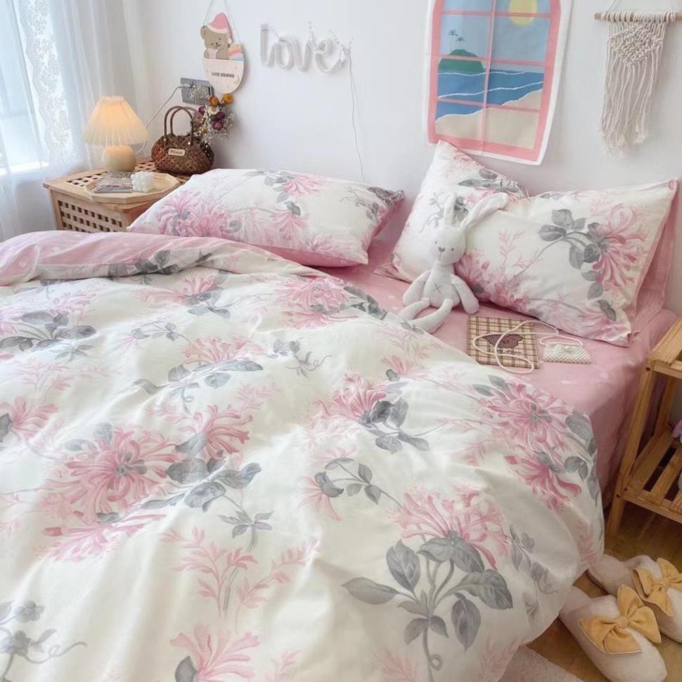 Bộ chăn ga gối Cotton Living 100% Nhànhím_Bedding đủ size giường nệm