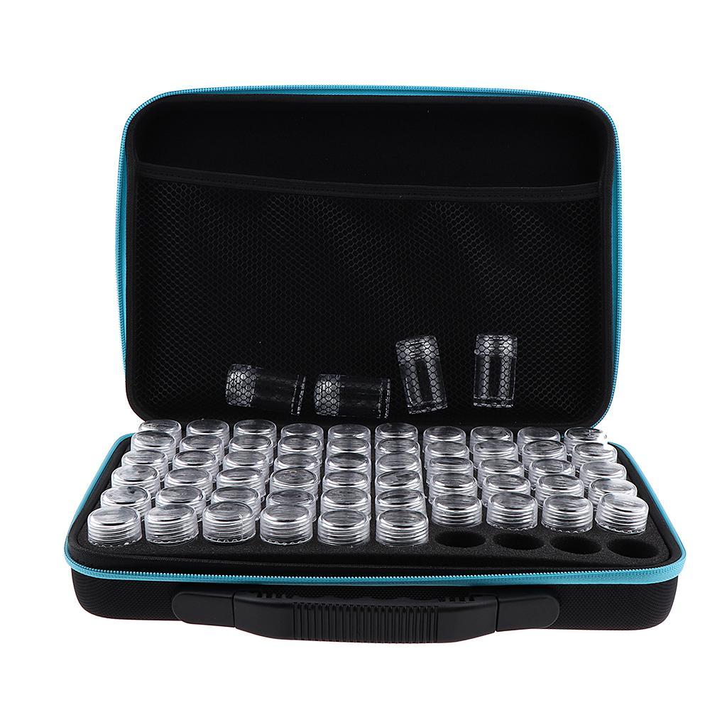 60 Grids 10ml Mini Empty Nail Powder Eye Shadow Grafts Bottles Storage Case