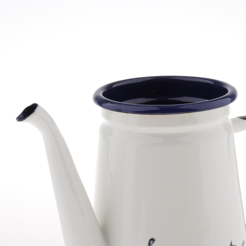Enamel Teapot Loose Tea Leaf Infuser Tea Pot Coffee Tea Pot Kettle 1100ml