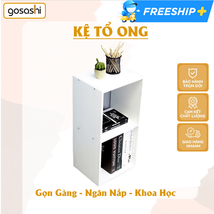 Kệ Sách, Kệ Để Đồ Tổ Ong Đa Tầng 2 Màu Phong Cách Tối Giản, Phủ Melamin Chống Xước, Dễ Lắp Đặt Và Vệ Sinh Thương Hiệu Gosashi KTO